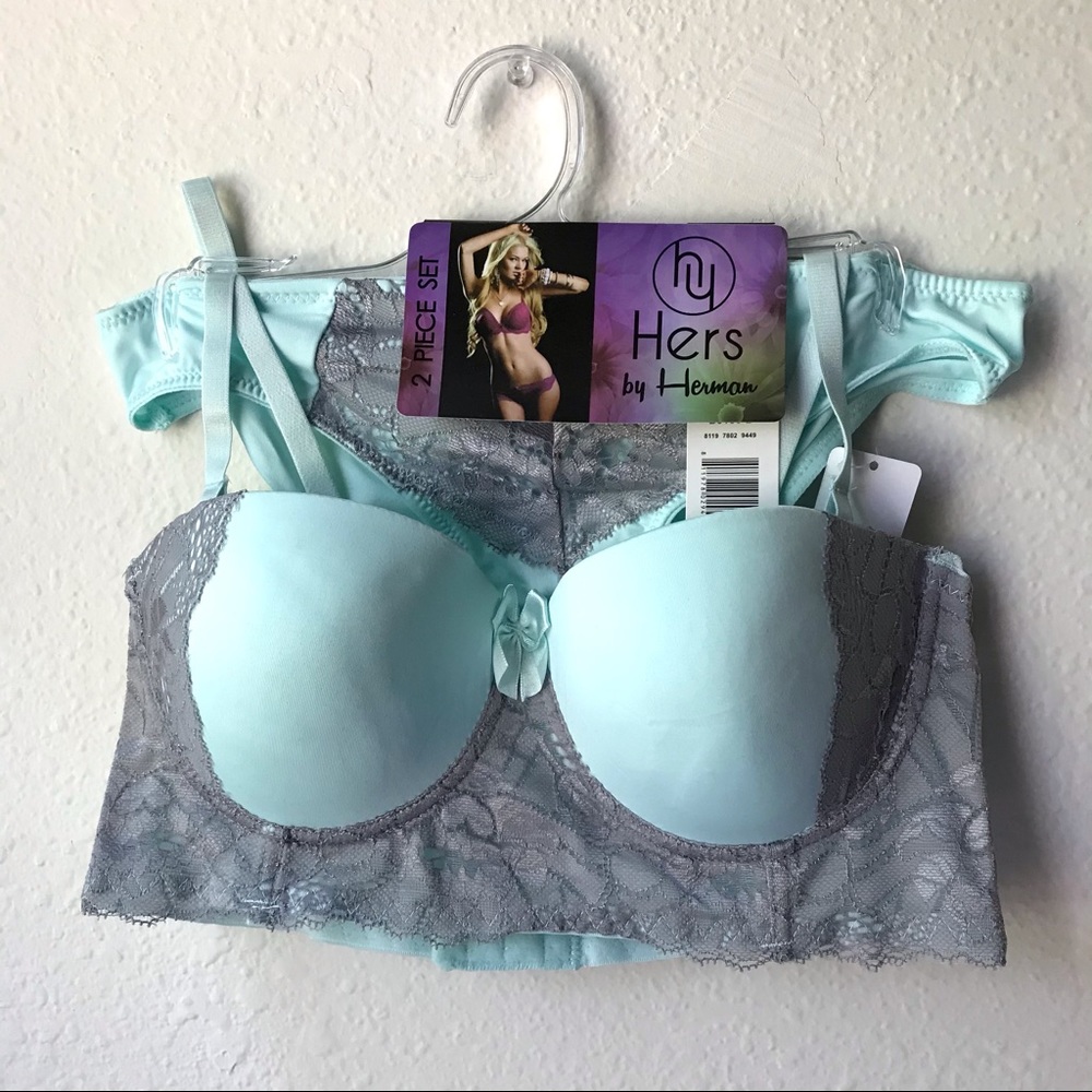 Mint Green Push-up Bralette Bra Bikini Panty Set